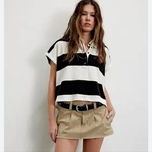 NWT WE THE FREE TAYLEE STRIPED MUSCLE TEE BLACK IVORY COMBO